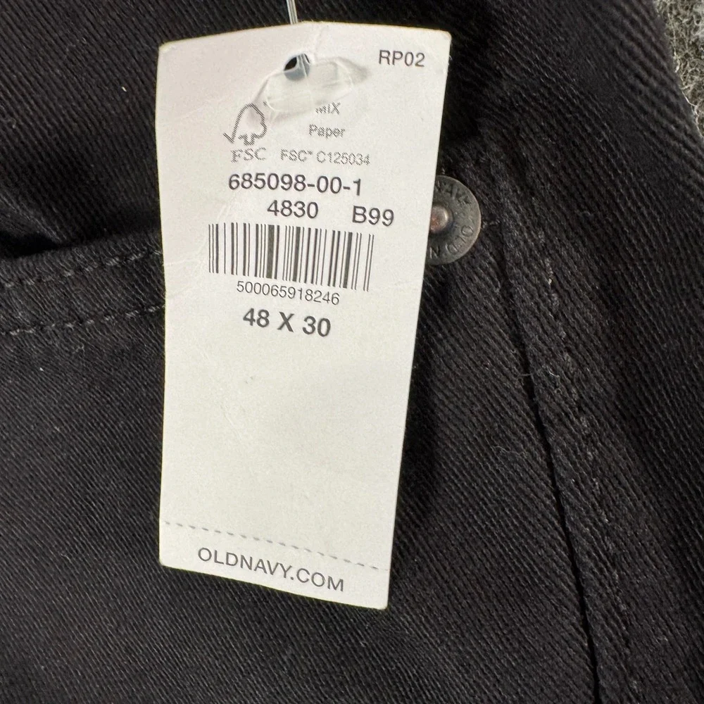 NWT Old Navy Jeans Men 48x30 Black Loose Fit Baggy Denim Y2K Streetwear Gorpcore